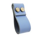 Ver imagem 1 de 02 Puxadores DobaTwo Parafuso - Couro Legítimo Azul:Ouro Velho