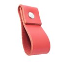 Ver imagem 1 de 02 Puxadores Doba Parafuso - Couro Legítimo Vermelho:Prata