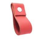 Ver imagem 1 de 02 Puxadores Doba Parafuso - Couro Legítimo Vermelho:Branco