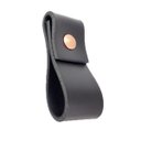 Ver imagem 1 de 02 Puxadores Doba Parafuso - Couro Legítimo Preto:Rose Gold