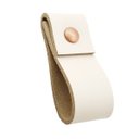 Ver imagem 1 de 02 Puxadores Doba Parafuso - Couro Legítimo Creme:Cobre