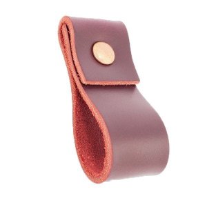 02 Puxadores Doba Parafuso - Couro Legítimo Marsala:Cobre