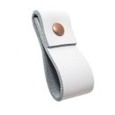 Ver imagem 1 de 02 Puxadores Doba Parafuso - Couro Legítimo Branco:Cobre