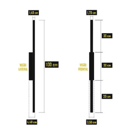 Arandela Perfil Led Slim Luz Indireta 240leds 1 Metro Preto - 4