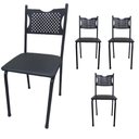 Ver imagem 1 de Kit 4 Cadeira para Cozinha Mc Tubular Almofadada Estrutura Preta com Assento Preto Medcombo