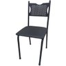 Kit 4 Cadeira para Cozinha Mc Tubular Almofadada Estrutura Preta com Assento Preto Medcombo - 2
