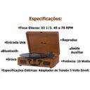 Ver imagem 4 de Vitrola Toca Disco Vinil Retro Bluetooth USB Auxiliar Reproduz e Grava Em Mp3 Bivolt Vintage Raveo