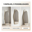 Ver mais imagens de Espelho Grande Corpo Inteiro com Moldura Metal Orgânico Decorativo 170x70cm Luxo Preto