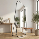 Ver imagem 2 de Espelho Grande Corpo Inteiro com Moldura Metal Orgânico Decorativo 170x70cm Luxo Preto
