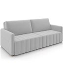 Ver imagem 1 de Sofá Cama Retrátil para Sala de Estar 220cm Porthos M03 Veludo Cinza - Lyam Decor