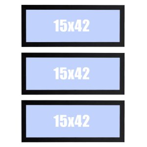 Kit 3 Molduras Moldufoto Panorâmicas (15x42 Cm) Linha Básica, 2 Cm, Preta.