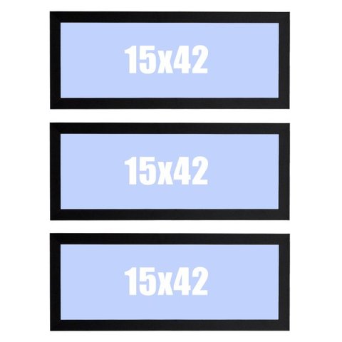 Kit 3 Molduras Moldufoto Panorâmicas (15x42 Cm) Linha Básica, 2 Cm, Preta.