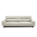 Ver imagem 2 de Sofá Decorativo Ashton 3 Lugares Sala de Estar 256cm Pés em Aço Couro Off White G88 - Gran Belo