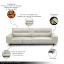 Ver imagem 3 de Sofá Decorativo Ashton 3 Lugares Sala de Estar 256cm Pés em Aço Couro Off White G88 - Gran Belo
