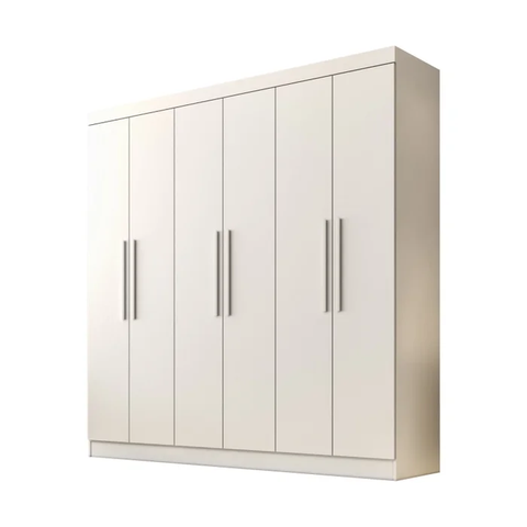 Guarda Roupa Casal 6 Portas 4 Gavetas Belem S/esp e S/pes Valverde Moveis Branco