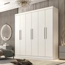 Ver imagem 4 de Guarda Roupa Casal 6 Portas 4 Gavetas Belem S/esp e S/pes Valverde Moveis Branco