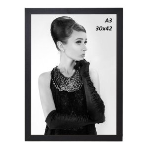 Porta-retrato Moldufoto para fotos 30 x 42 (A3) moldura lisa de 2 cm - Preto