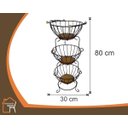 Ver imagem 2 de Fruteira Rústica de Chão Formato Redonda 3 Andares Ferro e Madeira