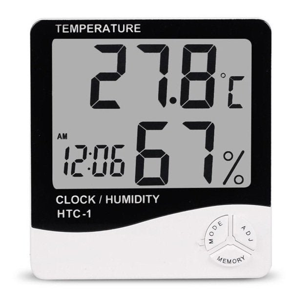 Medidor Umidade Higrômetro Digital Temperatura Relógio Termo - 4