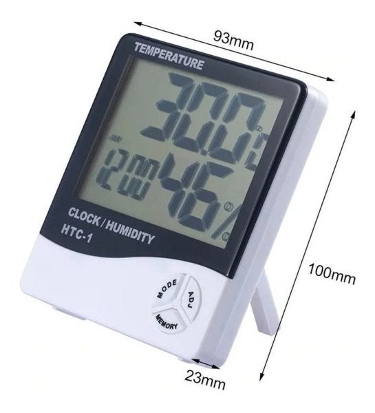 Medidor Umidade Higrômetro Digital Temperatura Relógio Termo - 2