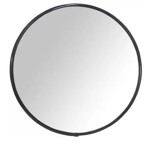 Espelho Redondo Decorativo 45cm Com Moldura De A o Carbono Design 