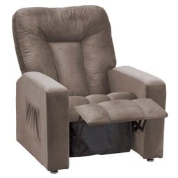 Poltrona Reclinável do Papai para Sala de Estar MX-5 Pallas Veludo Marrom Claro - Vee Decor - 1