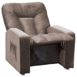 Poltrona Reclinável do Papai para Sala de Estar MX-5 Pallas Veludo Marrom Claro - Vee Decor - 2