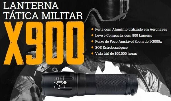 Lanterna Recarregável LED X900 - Tática Militar - 3