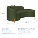 Ver imagem 3 de Divã Recamier Curvo Sala de Estar Recepção Inglaterra 180cm Pés Madeira Lado Direito Linho Verde