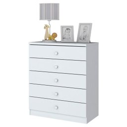 Cômoda Infantil Henn Bala de Menta 5 Gavetas Branco I710-10 - 2