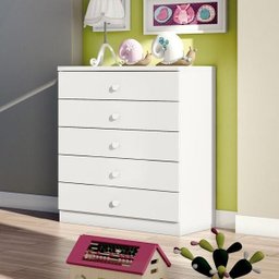 Cômoda Infantil Henn Bala de Menta 5 Gavetas Branco I710-10 - 1