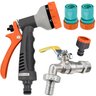 Esguicho Hidropistola 6 Jatos + Engate Rápido 3/4" e 5/8" + Bico Torneira + Torneira de Metal para J - 1