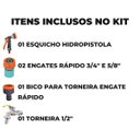 Ver imagem 2 de Esguicho Hidropistola 6 Jatos + Engate Rápido 3/4" e 5/8" + Bico Torneira + Torneira de Metal para J