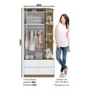 Ver imagem 2 de Guarda Roupa Infantil Labirinto Henn 2 Portas 2 Gavetas MDF MDP Branco Rústico 180cm