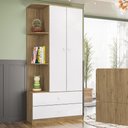 Ver imagem 2 de Roupeiro Labirinto 02 Portas I117-henn - Rústico e Branco