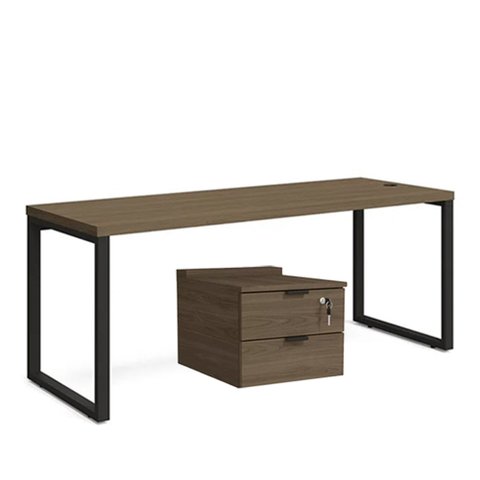 Mesa com Gaveteiro Escritório Home Office 1,9m 2 Gavetas Kappesberg