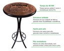Ver imagem 5 de Mesa Bistrô Alta Redonda 60cm Madeira Maciça Pirografada Stronger Whiskey com Borda Preta - Empório
