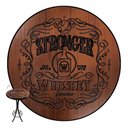 Ver imagem 6 de Mesa Bistrô Alta Redonda 60cm Madeira Maciça Pirografada Stronger Whiskey com Borda Preta - Empório