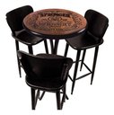 Ver imagem 7 de Mesa Bistrô Alta Redonda 60cm Madeira Maciça Pirografada Stronger Whiskey com Borda Preta - Empório