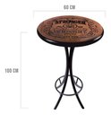 Ver imagem 2 de Mesa Bistrô Alta Redonda 60cm Madeira Maciça Pirografada Stronger Whiskey com Borda Preta - Empório