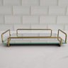 Bandeja Retangular Espelhada 26x17cm Bandeja Decorativa Pequena Dourado - 6
