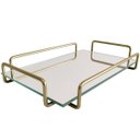 Ver imagem 1 de Bandeja Retangular Espelhada 26x17cm Bandeja Decorativa Pequena Dourado