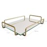 Bandeja Retangular Espelhada 26x17cm Bandeja Decorativa Pequena Dourado - 3