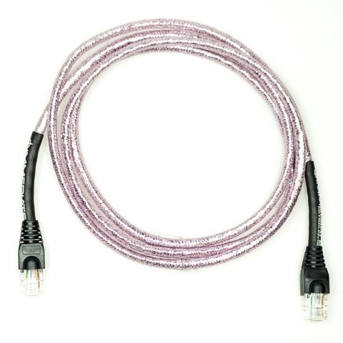 Cabo de Rede Cat5e Revestido Tecido Rosa Brilhoso Copperlan 15 Metros