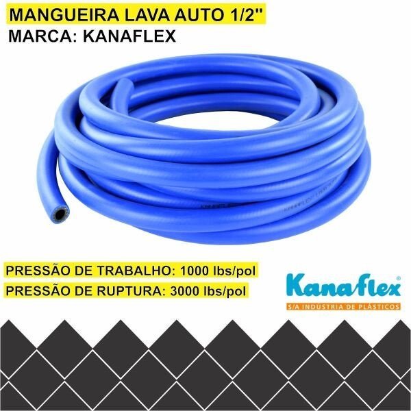 Mangueira Lava Auto 1/2 Kanaflex Lavadora Pistão Alta Pressão - 10 mts - 3