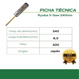 Serrote Japonês Ryoba Oyama X-saw W240-01 Duplo Dente 240mm Serrote Japonês Mini Ryoba Oyama X- - 5