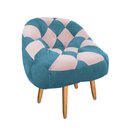 Ver imagem 3 de Kit 02 Poltrona Paloma Escritório Sala Pé Palito Suede Azul Turquesa e Suede Rosa Bebê - Dominic Dec