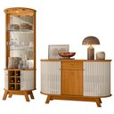 Ver imagem 2 de Aparador para Sala Buffet Monza e Cristaleira Marina Cinamomo Off White – Madetec
