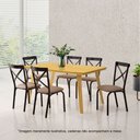 Ver imagem 2 de Mesa de Jantar Millena em Madeira Maciça 120x80 com Pés de Madeira - Imbuia