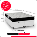 Ver imagem 3 de Cama Box Baú Casal Bipartido + Colchão D33 One Face - 61x138x188cm - e-Shop Casa - Couro